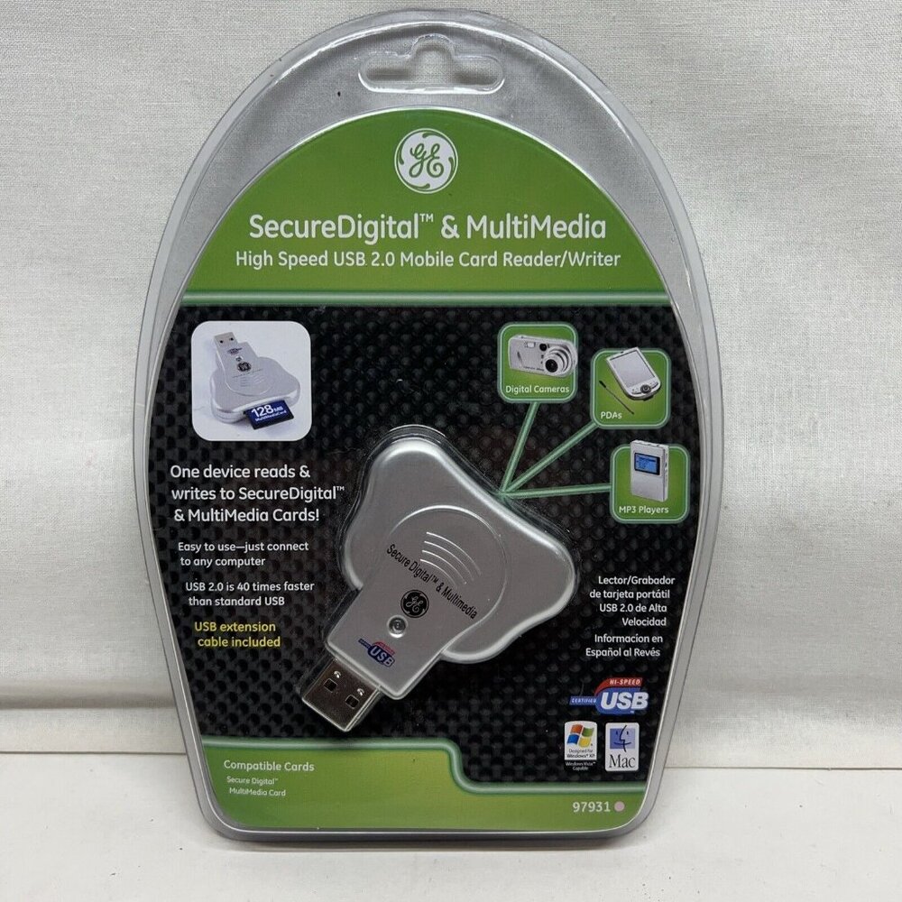 GE USB 2.0 Memory Card Reader SD Secure Digital MMC Multimedia 97931